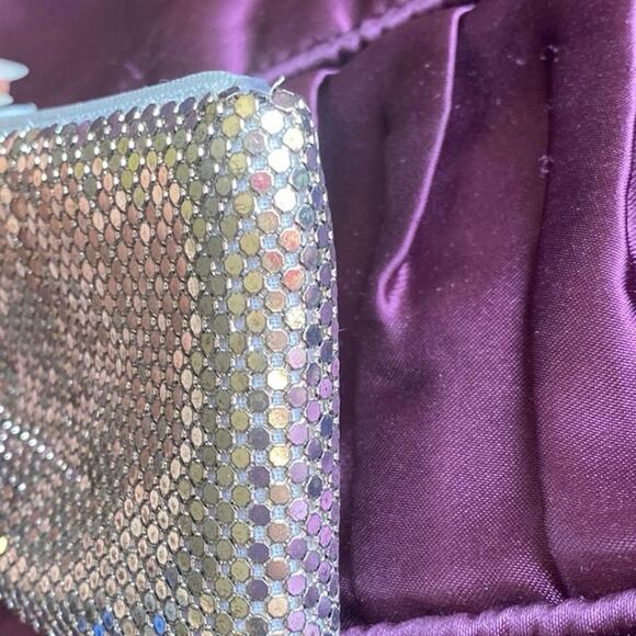 Change Purse Metallic Silver Small Holiday EUC 70s 80s 90s Shimmer Glitter NYE - Picture 8 of 10